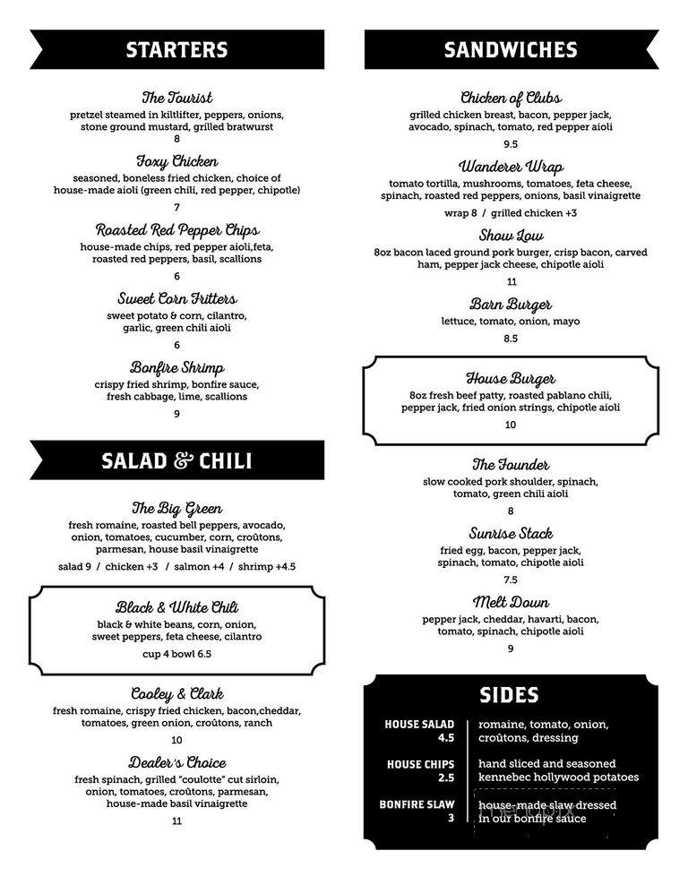 The House - Show Low, AZ menu_pic