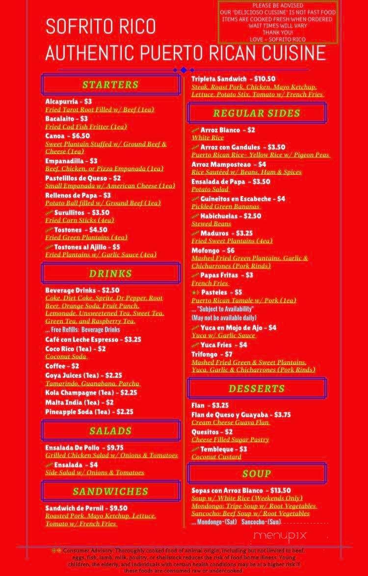 Sofrito Rico Authentic Puerto Rican Cuisine - Las Vegas, NV menu_pic