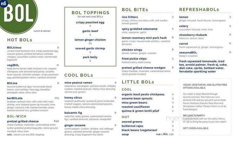 ediBOL - Los Angeles, CA menu_pic