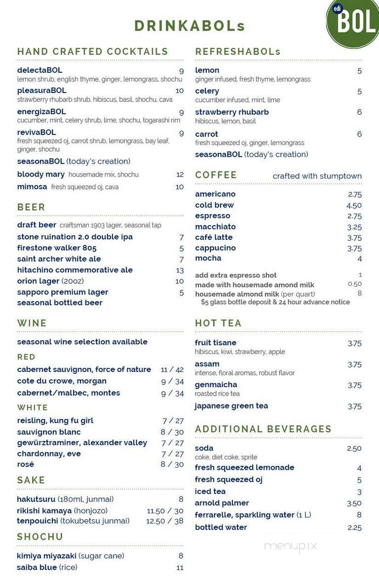 ediBOL - Los Angeles, CA menu_pic
