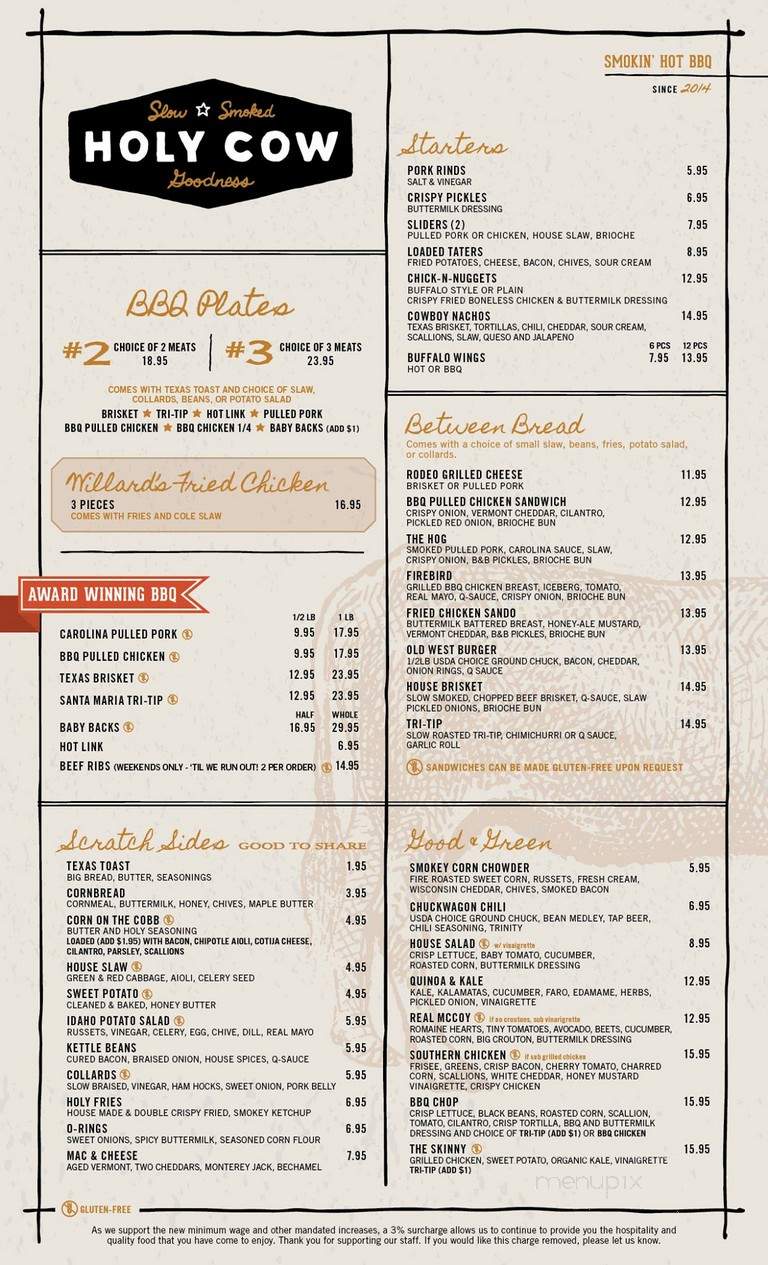 Holy Cow BBQ - Culver City, CA menu_pic