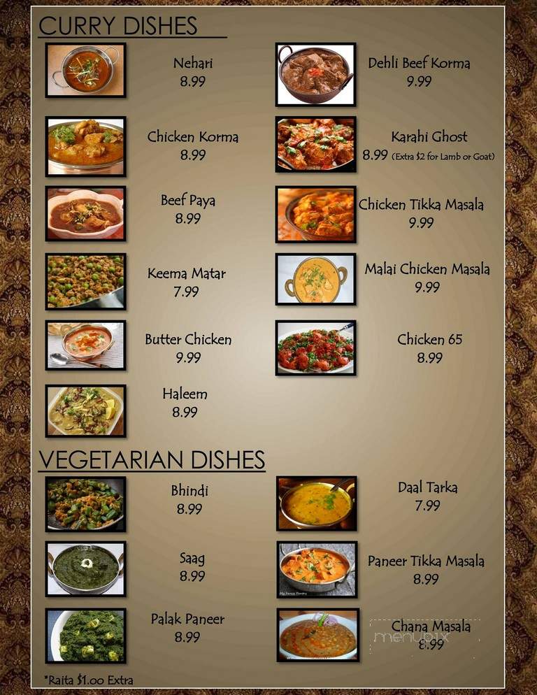 Zaiqa Grill - Downey, CA menu_pic