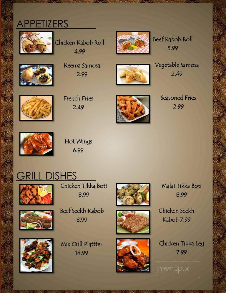 Zaiqa Grill - Downey, CA menu_pic
