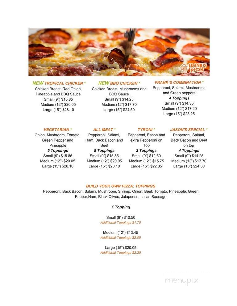 Frank's Pizza - Lawndale, CA menu_pic