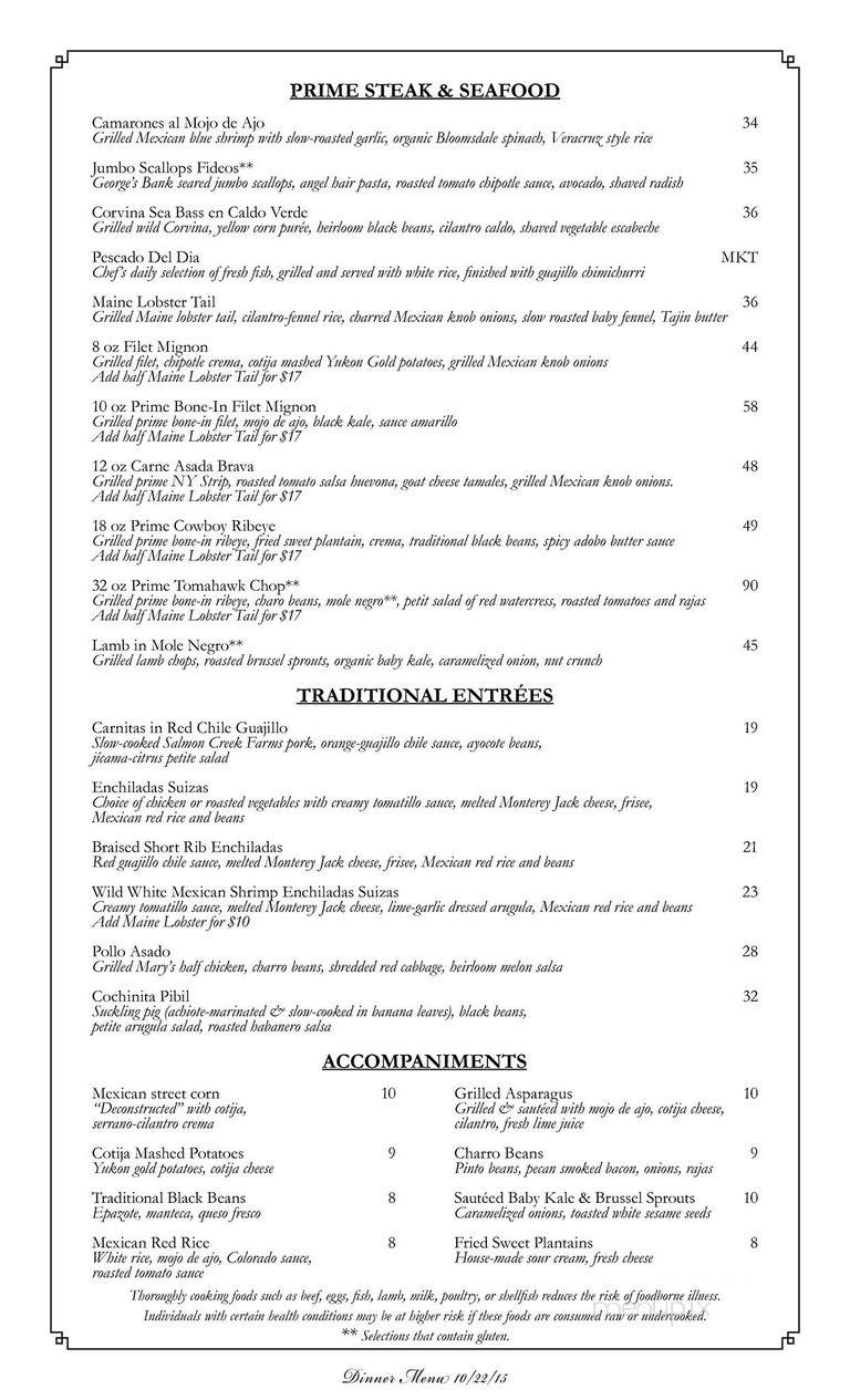 RED O - Santa Monica, CA menu_pic