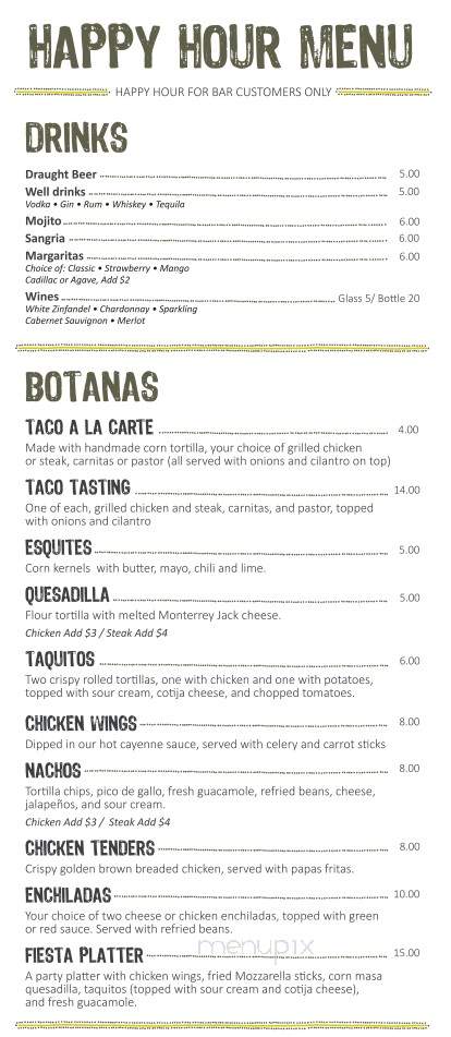 XOC Tequila Grill - Los Angeles, CA menu_pic