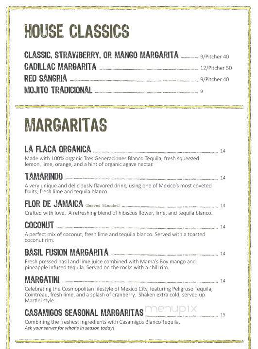 XOC Tequila Grill - Los Angeles, CA menu_pic