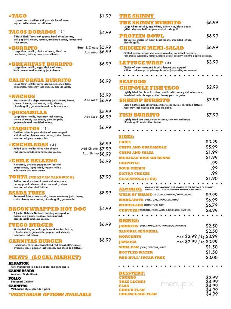 Shredded Tacos - Los Angeles, CA menu_pic
