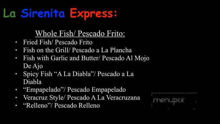 La Sirenita Express - Los Angeles, CA menu_pic