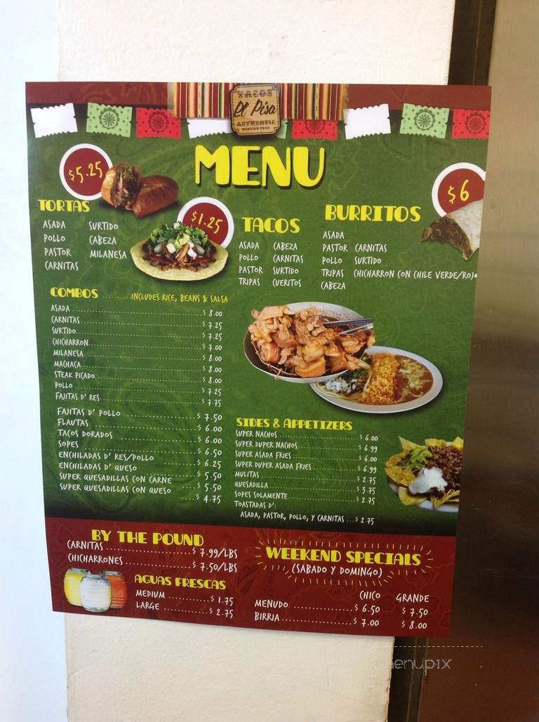 Tacos El Pisa - Covina, CA menu_pic