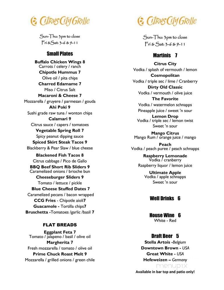 Citrus Grill - Covina, CA menu_pic