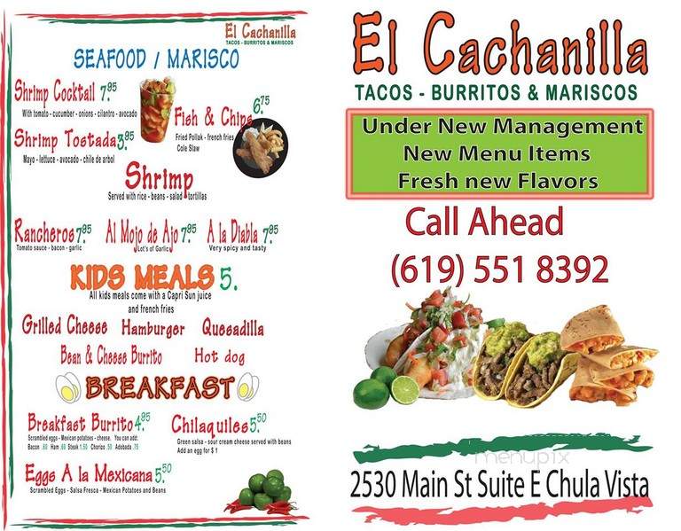 El Cachanilla - Chula Vista, CA menu_pic