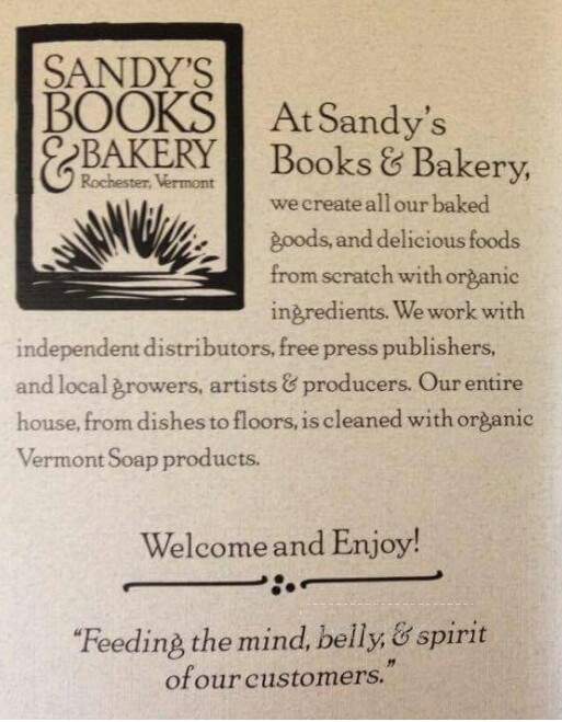 Sandy's Books and Bakery - Rochester, VT
