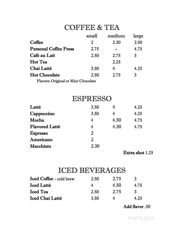 The French Press Cafe & Creperie - Albany, NY menu_pic