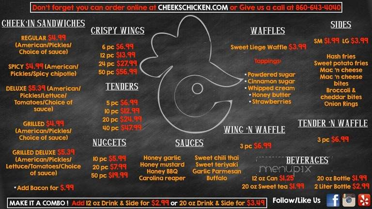 Cheeks Chicken & Waffles - Manchester, CT menu_pic