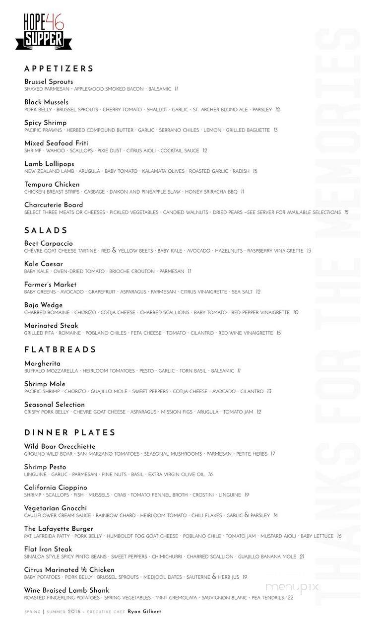 Hope 46 - San Diego, CA menu_pic