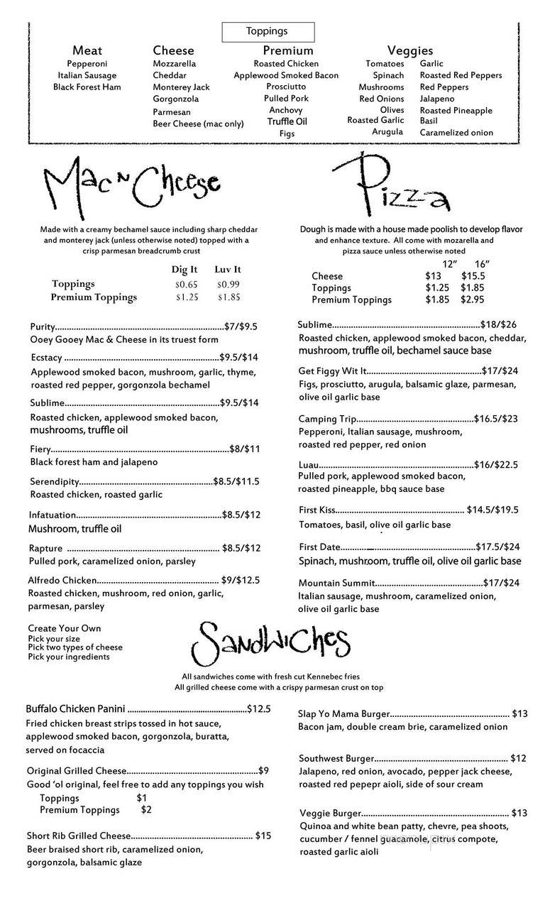 Sublime North Park - San Diego, CA menu_pic