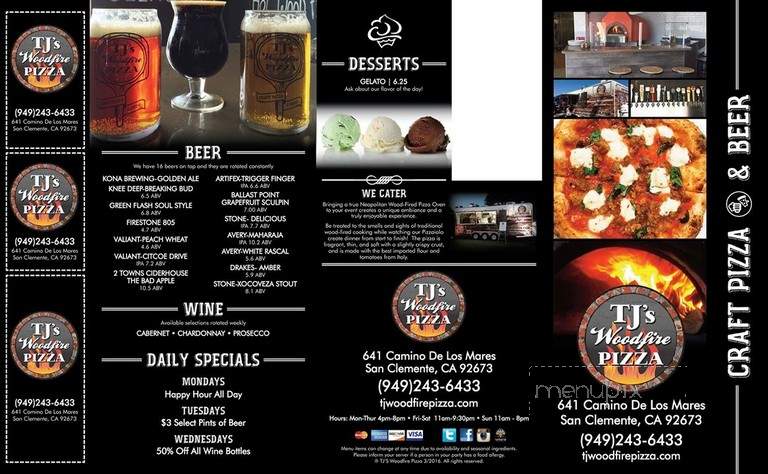 TJ's Woodfire Pizza - San Clemente, CA menu_pic