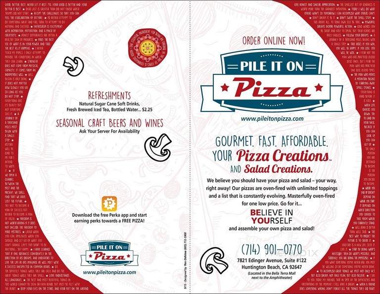 Pile It On Pizza - Huntington Beach, CA menu_pic