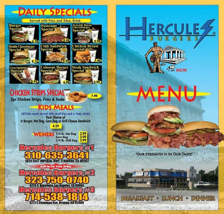 Hercules Burgers - Orange, CA menu_pic