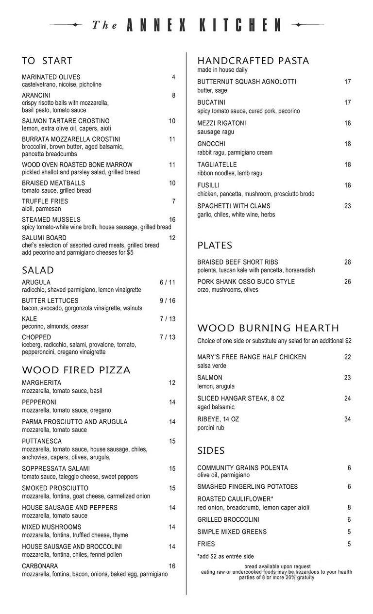 Menu Of The Annex Kitchen In Fresno Ca 93711