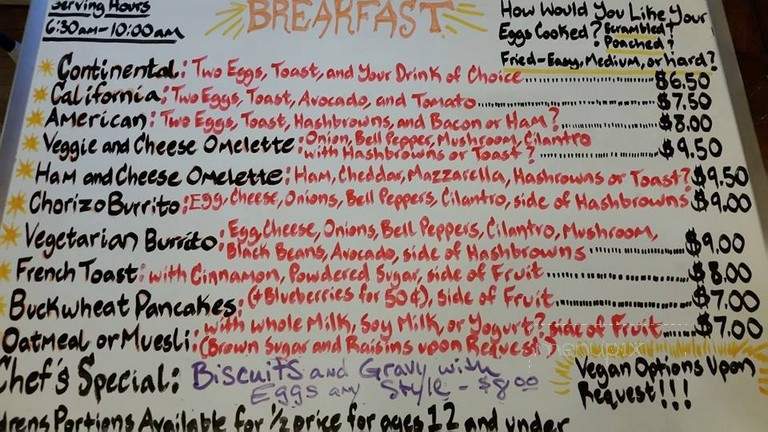 June Bug Cafe - Midpines, CA menu_pic