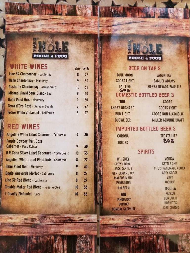 The 19th Hole - Tres Pinos, CA menu_pic