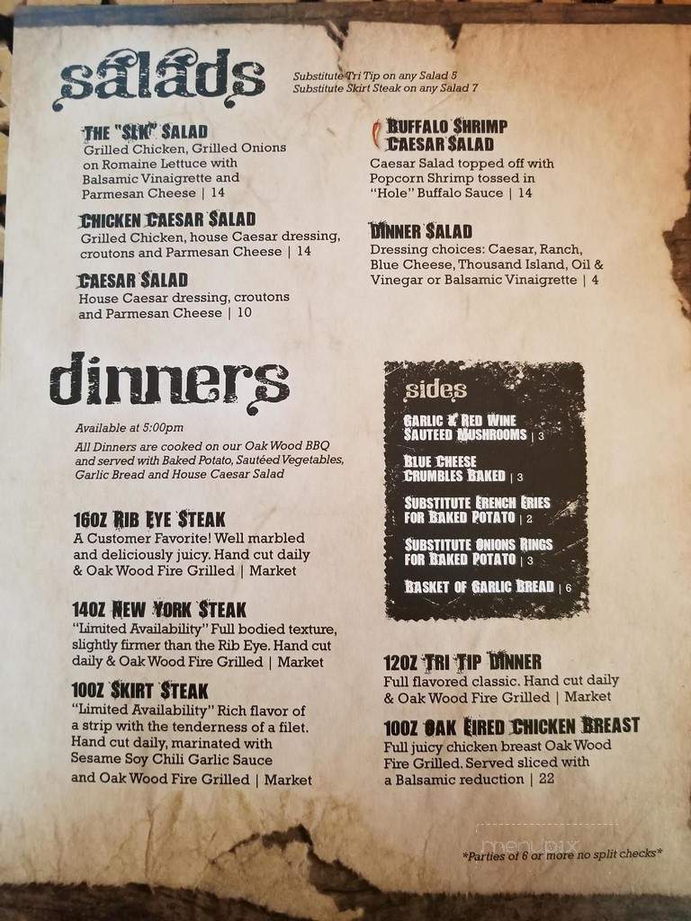 The 19th Hole - Tres Pinos, CA menu_pic