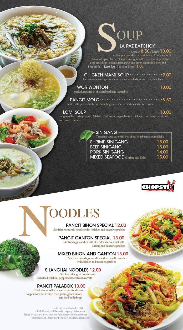 Chopstix - Stanford, CA menu_pic