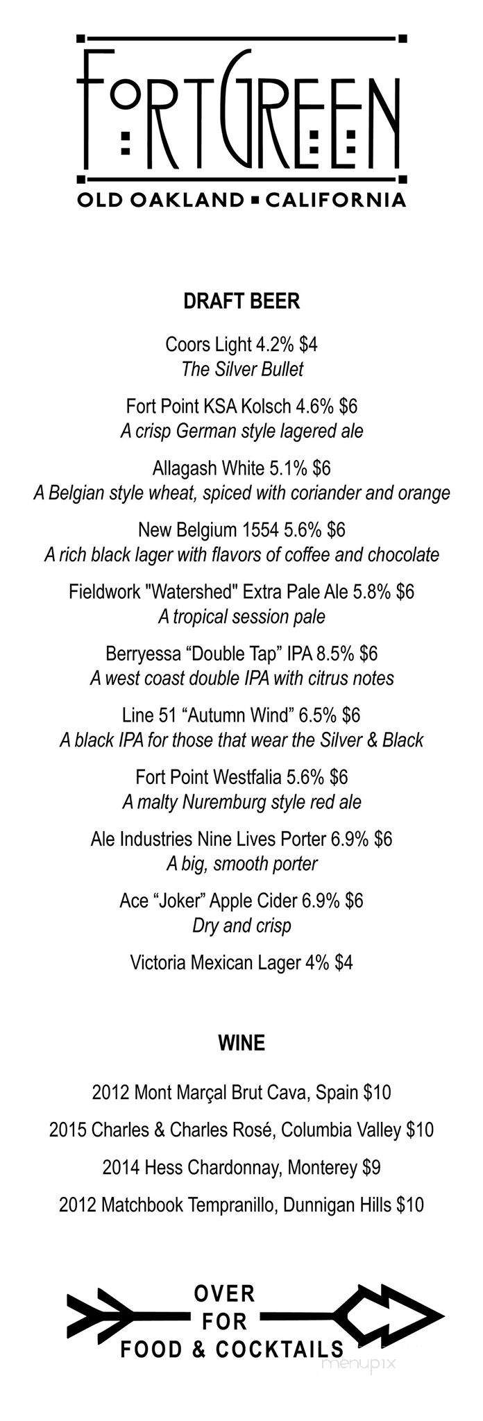 Tee Minus One Bar & Grill - Moffett Field, CA menu_pic