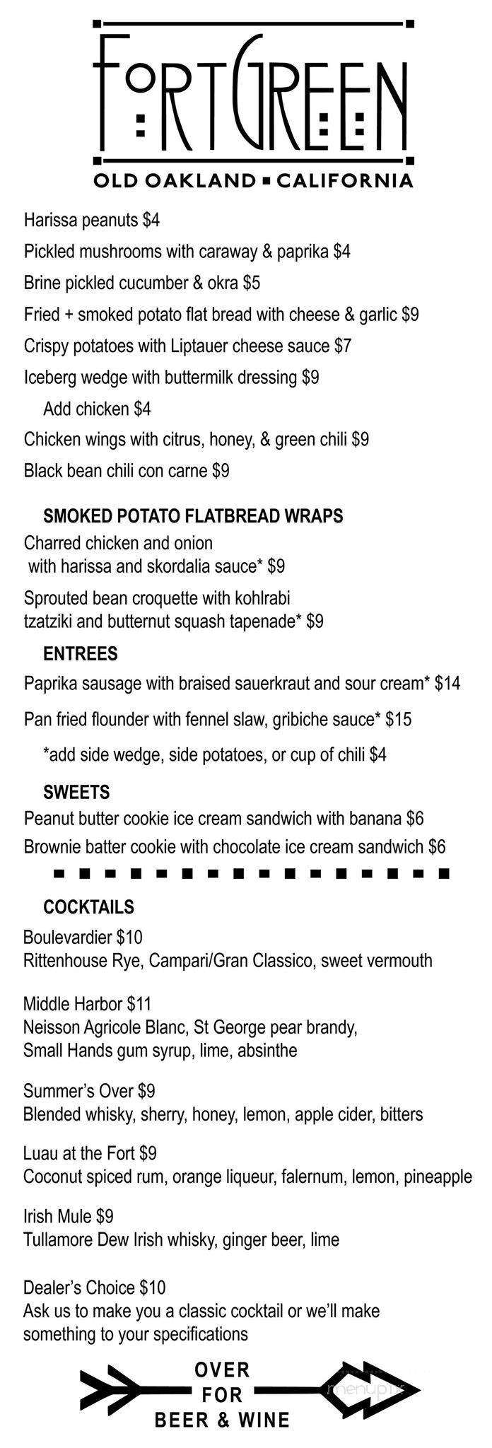 Tee Minus One Bar & Grill - Moffett Field, CA menu_pic