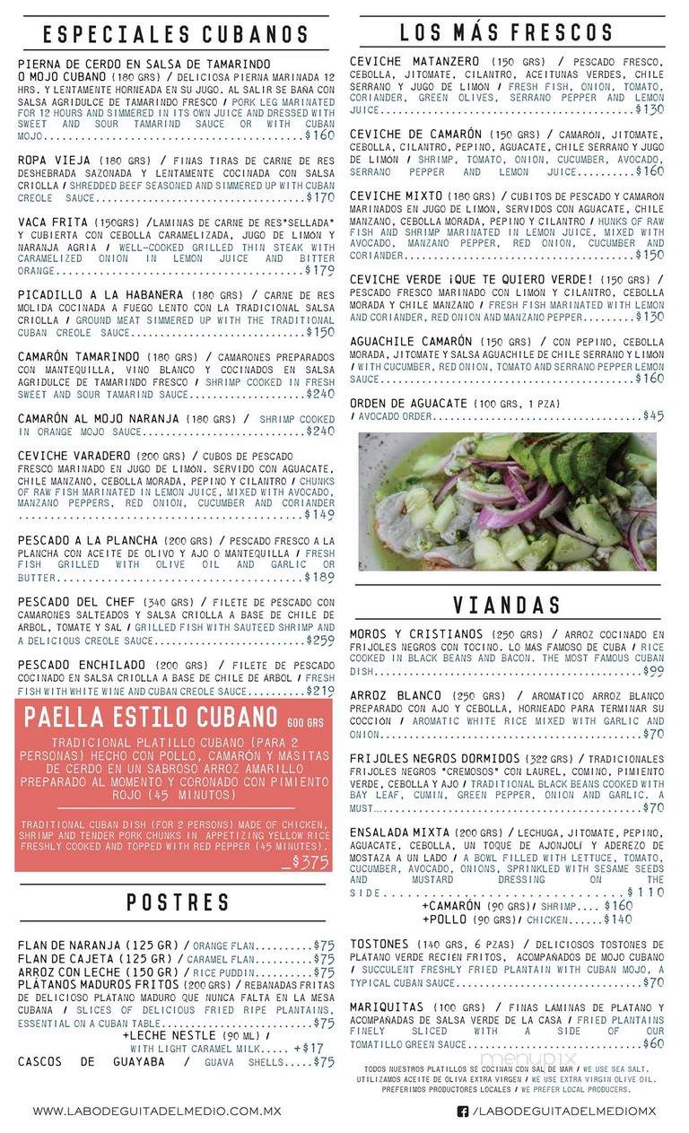 La Bodeguita - Bodega Bay, CA menu_pic
