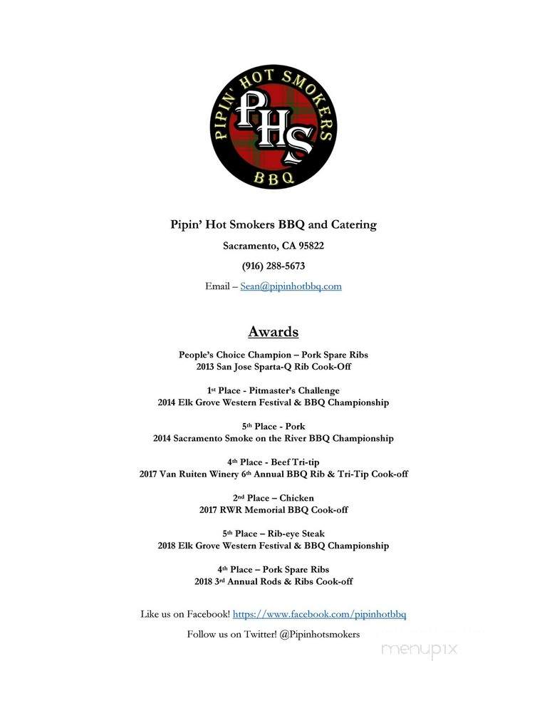 Pipin' Hot Smokers BBQ - Vacaville, CA menu_pic