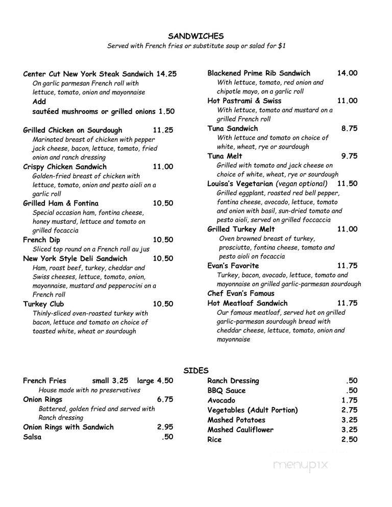 Creative Fresh Cafe & Catering - Sacramento, CA menu_pic