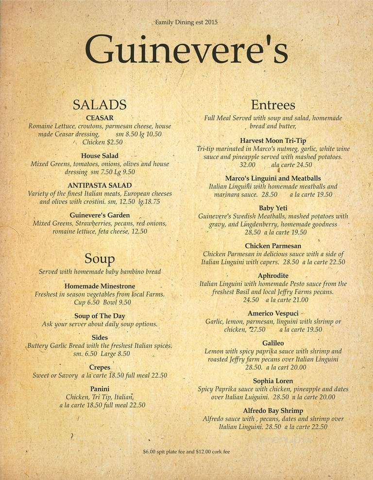 Guinevere's Caf'e & Bistro - Woodland, CA menu_pic