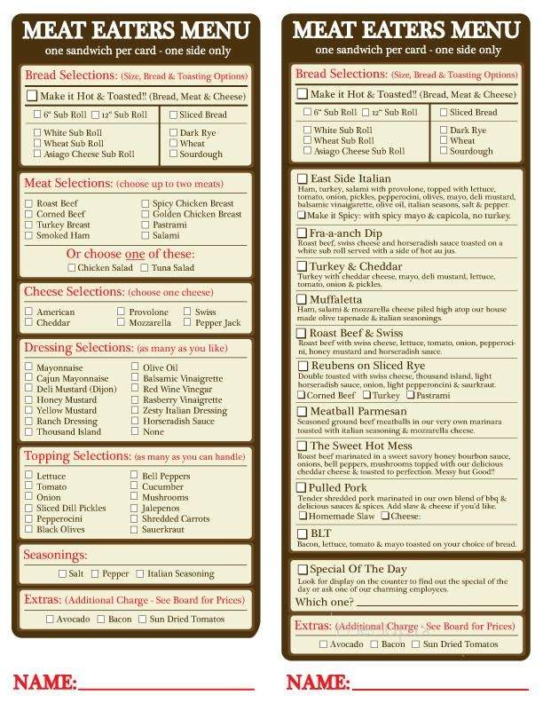 East Side Delicatessen - Portland, OR menu_pic