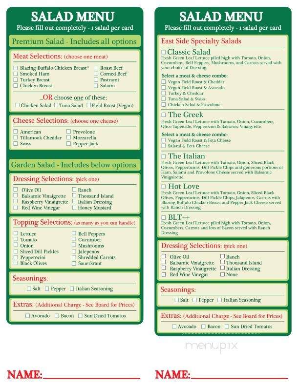 East Side Delicatessen - Portland, OR menu_pic