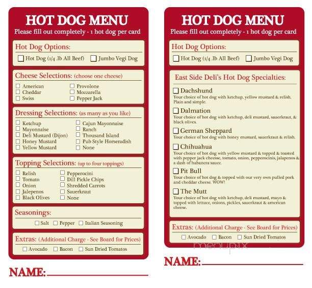 East Side Delicatessen - Portland, OR menu_pic
