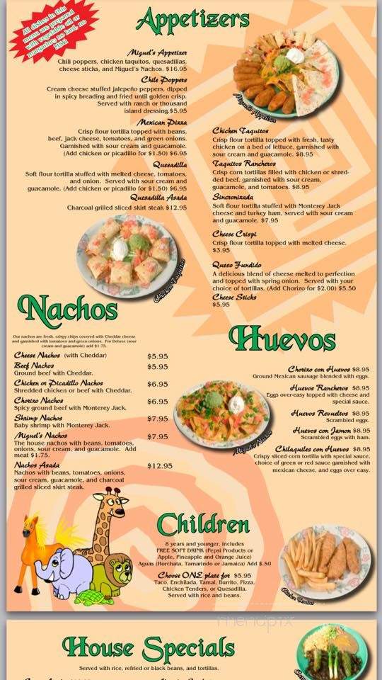 Don Miguel - Salem, OR menu_pic