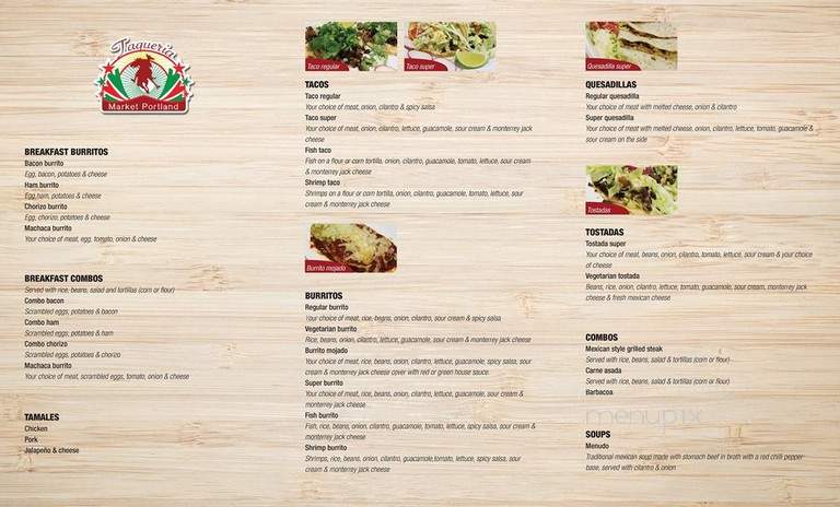 Portland Mexican Taqueria - Vancouver, WA menu_pic
