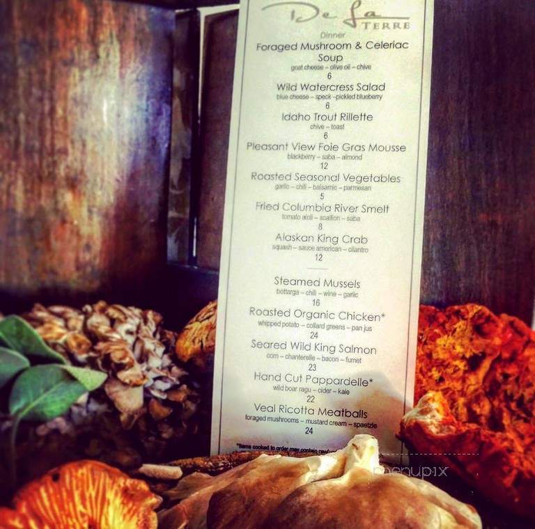 De La Terre - Steilacoom, WA menu_pic