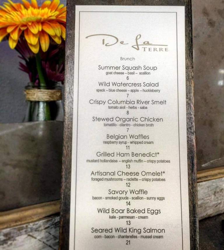 De La Terre - Steilacoom, WA menu_pic