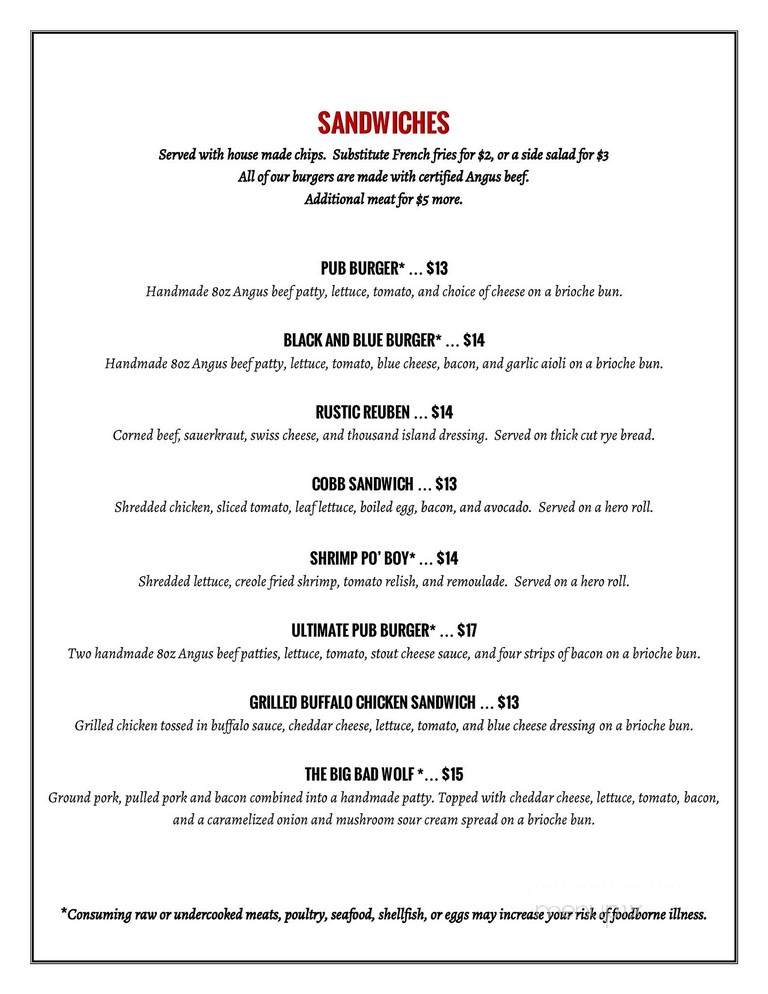 Double Eagle Restaurant - Fairbanks, AK menu_pic