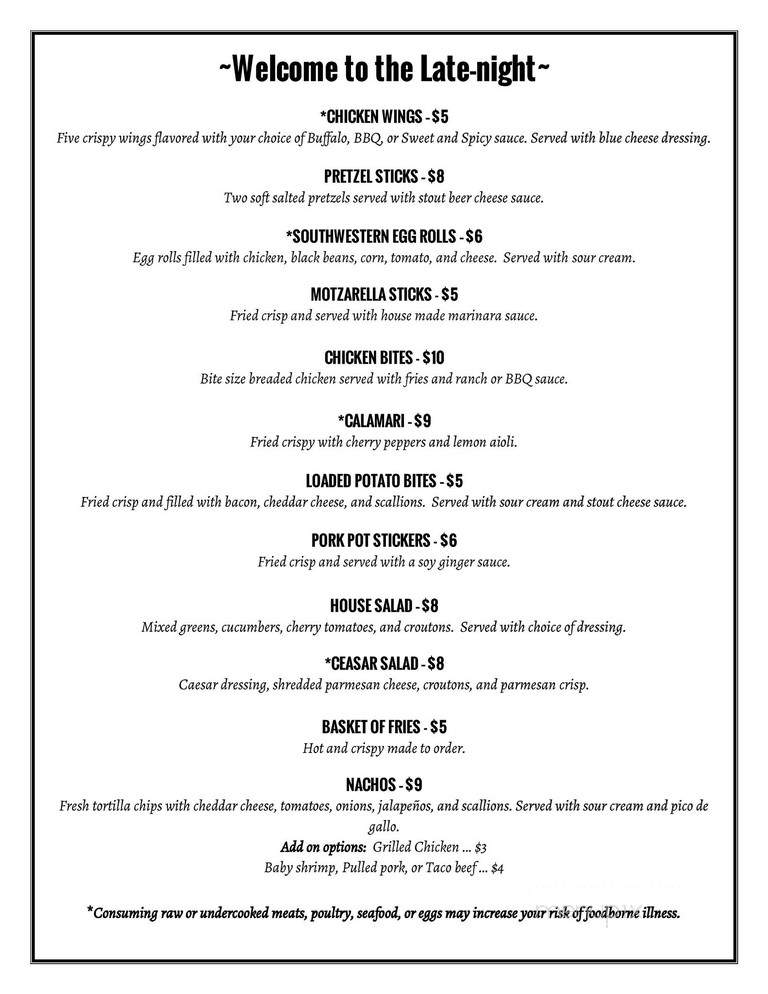Double Eagle Restaurant - Fairbanks, AK menu_pic