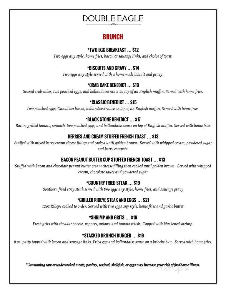 Double Eagle Restaurant - Fairbanks, AK menu_pic