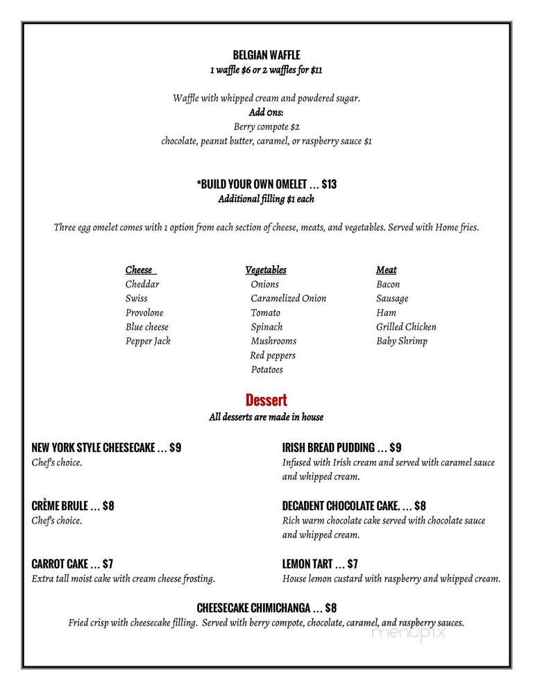 Double Eagle Restaurant - Fairbanks, AK menu_pic
