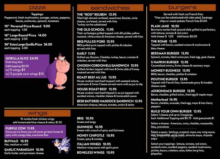 Menu of The Brass Monkey in Gloversville, NY 12078