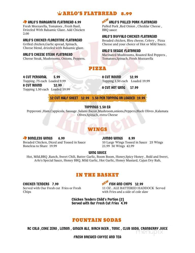 Arlo's Tavern - Union Dale, PA menu_pic