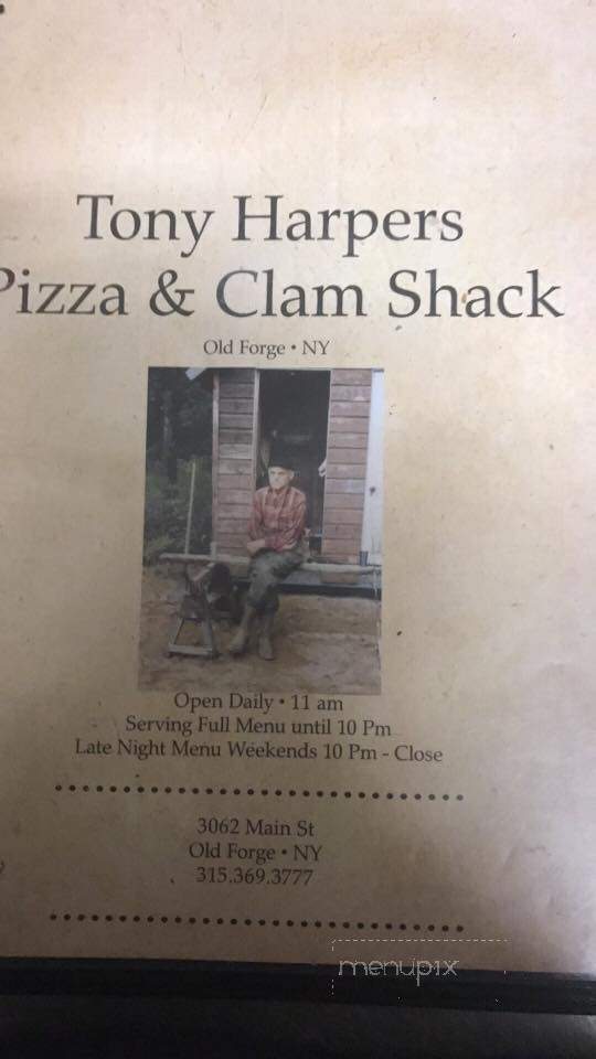 Tony Harper's Pizza and Clam Shack - Old Forge, NY menu_pic