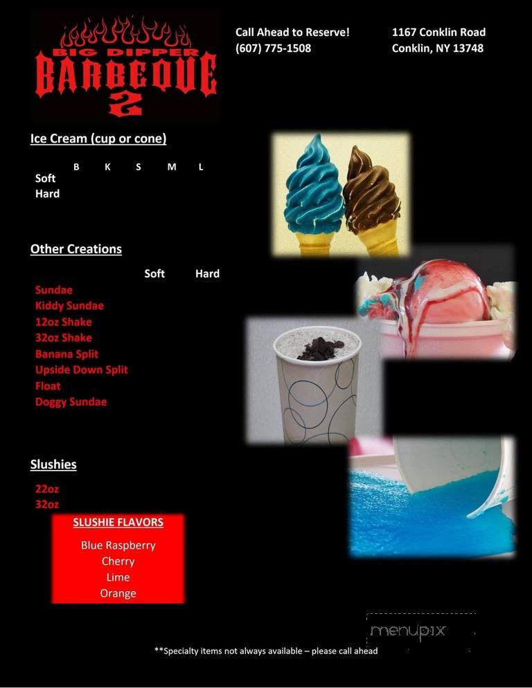 Big Dipper BBQ 2 - Conklin, NY menu_pic